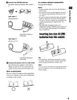 Предварительный просмотр 9 страницы Sony SS-CT560 Operating Instructions Manual