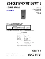 Предварительный просмотр 1 страницы Sony SS-FCR115 Service Manual