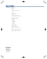 Preview for 2 page of Sony SS-K70ED Marketing Specification Sheet