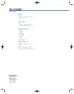 Preview for 2 page of Sony SS-K90ED Specification Sheet