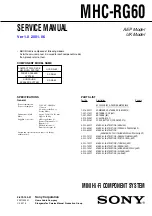 Preview for 1 page of Sony SS-RG60 Service Manual