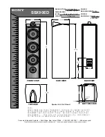 Preview for 1 page of Sony SS-X90ED Product Dimensions