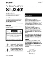 Sony ST-JX401 Operating Instructions Manual preview