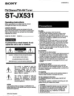 Preview for 1 page of Sony ST-JX531 Operating Instructions