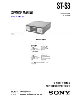 Sony ST-S3 Service Manual preview