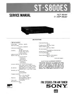 Preview for 1 page of Sony ST-S800ES Service Manual