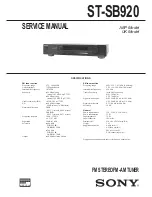 Предварительный просмотр 1 страницы Sony ST-SB920 Service Manual