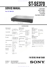 Preview for 1 page of Sony ST-SE370 - Tuner Service Manual