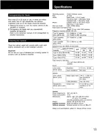 Preview for 13 page of Sony STEREO CASSETTE DECK TC-K620 Operating Instructions Manual