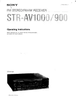 Sony STR-AV1000 Operating Instructions Manual предпросмотр