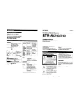 Предварительный просмотр 1 страницы Sony STR-AV210 Operating Instructions