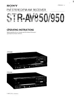 Предварительный просмотр 1 страницы Sony STR-AV850 Operating Instructions Manual