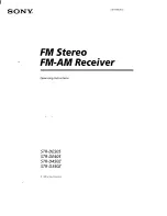 Предварительный просмотр 1 страницы Sony STR-D350Z - Fm-am Receiver Operating Instructions Manual