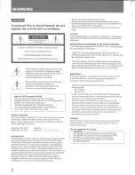 Предварительный просмотр 2 страницы Sony STR-D515 - Fm-am Receiver Operating Instructions Manual