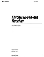 Sony STR-D711 - Fm Stereo / Fm-am Receiver Operating Instructions Manual preview