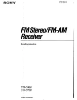 Предварительный просмотр 1 страницы Sony STR-D790 - Fm Stereo / Fm-am Receiver Operating Instructions Manual