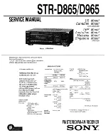 Sony STR-D865 Service Manual preview