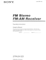 Sony STR-DA1ES - Fm Stereo/fm-am Receiver Operating Instructions Manual предпросмотр