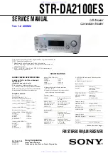 Preview for 1 page of Sony STR-DA2100ES Operating Instructions for STRDA2100ES Service Manual