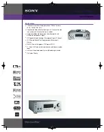 Предварительный просмотр 1 страницы Sony STR-DA2100ES Operating Instructions for STRDA2100ES Specifications