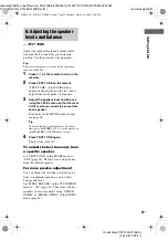 Preview for 23 page of Sony STR-DA3100ES - Fm Stereo/fm-am Receiver Operating Instructions Manual