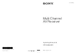 Sony STR-DA3600ES - Multi Channel Av Receiver Operating Instructions Manual preview