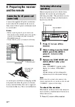 Предварительный просмотр 42 страницы Sony STR-DA3600ES - Multi Channel Av Receiver Operating Instructions Manual