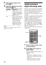 Предварительный просмотр 98 страницы Sony STR-DA3600ES - Multi Channel Av Receiver Operating Instructions Manual