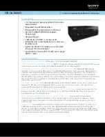 Sony STR-DA3600ES - Multi Channel Av Receiver Specifications preview