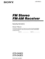 Sony STR-DA3ES - Fm Stereo/fm-am Receiver Operating Instructions Manual предпросмотр