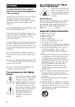 Preview for 2 page of Sony STR-DA5400ES Operating Instructions Manual