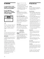 Preview for 2 page of Sony STR-DA777ES - Fm Stereo/fm-am Receiver Operating Instructions Manual