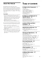 Preview for 3 page of Sony STR-DA777ES - Fm Stereo/fm-am Receiver Operating Instructions Manual