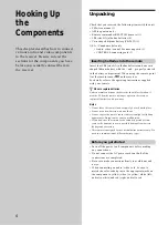 Preview for 4 page of Sony STR-DA777ES - Fm Stereo/fm-am Receiver Operating Instructions Manual