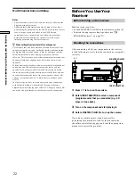 Preview for 22 page of Sony STR-DA777ES - Fm Stereo/fm-am Receiver Operating Instructions Manual