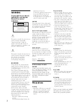 Предварительный просмотр 2 страницы Sony STR-DA80ES - Fm Stereo / Fm-am Receiver Operating Instructions Manual