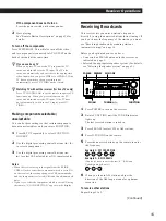 Предварительный просмотр 15 страницы Sony STR-DA80ES - Fm Stereo / Fm-am Receiver Operating Instructions Manual