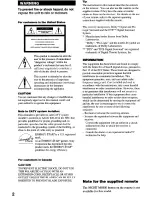 Preview for 2 page of Sony STR-DE1075 - Fm Stereo/fm-am Receiver Operating Instructions Manual