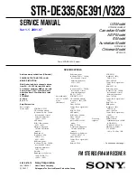 Sony STR-DE335 - Fm Stereo/fm-am Receiver Service Manual preview