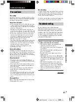 Предварительный просмотр 41 страницы Sony STR-DE495 Operating Instructions Manual