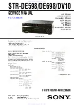 Sony STR-DE598 - A/v Receiver Service Manual preview