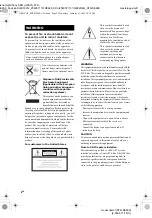 Предварительный просмотр 2 страницы Sony STR-DE698 - A/v Receiver Operating Instructions Manual