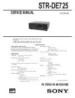 Preview for 1 page of Sony STR-DE725 - Fm Stereo/fm-am Receiver Service Manual