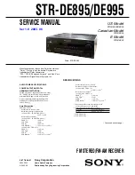 Sony STR-DE895 - Fm Stereo/fm-am Receiver Service Manual предпросмотр