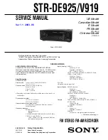 Sony STR-DE925 - Fm Stereo/fm-am Receiver Service Manual preview