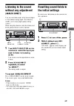 Предварительный просмотр 49 страницы Sony STR DH500 - A/V Receiver Operating Instructions Manual