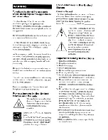 Preview for 2 page of Sony STR-DH700 Operating Instructions Manual