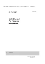 Preview for 1 page of Sony STR-DN1030 Operating Instructions Manual