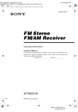 Предварительный просмотр 1 страницы Sony STR-DV10 - Fm Stereo/fm-am Receiver Operating Instructions Manual