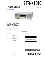 Sony STR-K1600 Service Manual preview